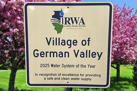 German Valley Water System of the Year Sign Award